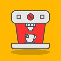 koffie machine gevulde schaduw icoon vector