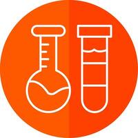 laboratorium fles lijn geel wit icoon vector