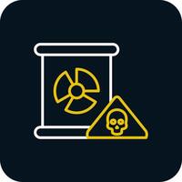nucleair Gevaar lijn rood cirkel icoon vector