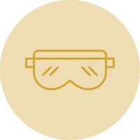 veiligheid bril lijn geel cirkel icoon vector