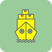 schip door zee gevulde geel icoon vector