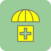 Gezondheid verzekering gevulde geel icoon vector