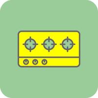 kookplaat gevulde geel icoon vector