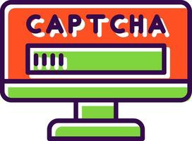 captcha gevulde ontwerp icoon vector