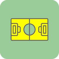 Amerikaans voetbal veld- gevulde geel icoon vector