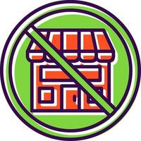 verboden teken gevulde ontwerp icoon vector