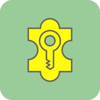 puzzel gevulde geel icoon vector