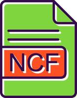 ncf het dossier formaat gevulde ontwerp icoon vector