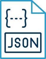 json lijn blauw twee kleur icoon vector