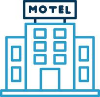 motel lijn blauw twee kleur icoon vector