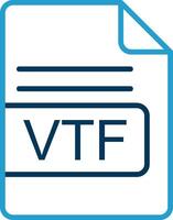 vtf het dossier formaat lijn blauw twee kleur icoon vector