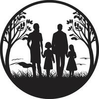 samen voor altijd embleem van gelukkig familie geluk architecten familie element vector