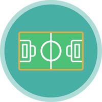 Amerikaans voetbal veld- vlak multi cirkel icoon vector
