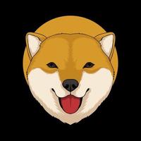 shiba inu hond hoofd vectorillustratie vector