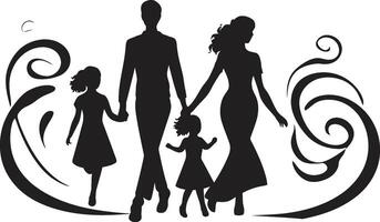 oprecht harmonie embleem van gelukkig familie stralend relaties familie element vector
