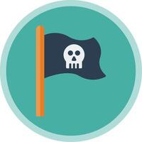 piraat vlag vlak multi cirkel icoon vector