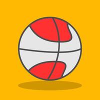 basketbal gevulde schaduw icoon vector