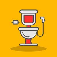 toilet gevulde schaduw icoon vector