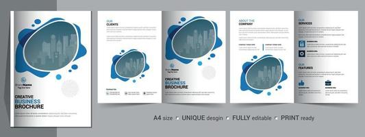 zakelijke tweevoudige brochure sjabloon, catalogus, boekje sjabloonontwerp. vector