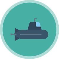 onderzeeër vlak multi cirkel icoon vector