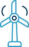 wind turbine lijn blauw twee kleur icoon vector