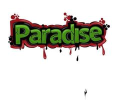 cool paradijs dat graffiti-ontwerp schrijft vector