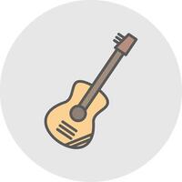 gitaar lijn gevulde licht icoon vector