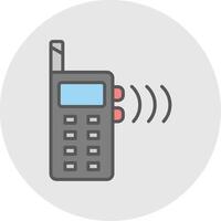 walkie talkie lijn gevulde licht icoon vector