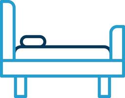 bed lijn blauw twee kleur icoon vector