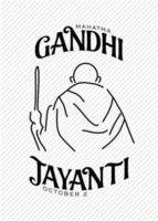 gandhi jayanti is een evenement dat in india wordt gevierd ter gelegenheid van de geboortedag van mahatma gandhi, vector witte achtergrond