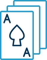 poker lijn blauw twee kleur icoon vector