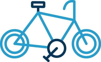 fiets lijn blauw twee kleur icoon vector