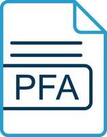 pfa het dossier formaat lijn blauw twee kleur icoon vector