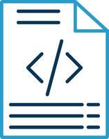 codering lijn blauw twee kleur icoon vector