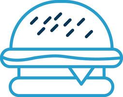 hamburger lijn blauw twee kleur icoon vector
