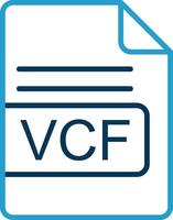 vcf het dossier formaat lijn blauw twee kleur icoon vector