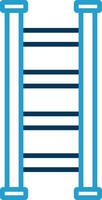 stap ladder lijn blauw twee kleur icoon vector