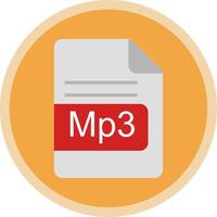 mp3 het dossier formaat vlak multi cirkel icoon vector