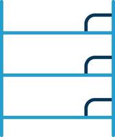 stapelbed bed lijn blauw twee kleur icoon vector
