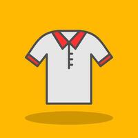 polo overhemd gevulde schaduw icoon vector