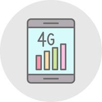 4g lijn gevulde licht icoon vector