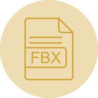 fbx het dossier formaat lijn geel cirkel icoon vector