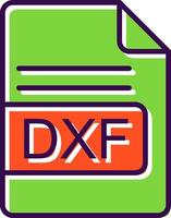 dxf het dossier formaat gevulde ontwerp icoon vector