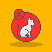 Nee huisdieren toegestaan gevulde schaduw icoon vector