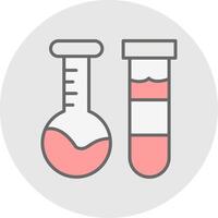 laboratorium fles lijn gevulde licht icoon vector