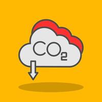 co2 gevulde schaduw icoon vector