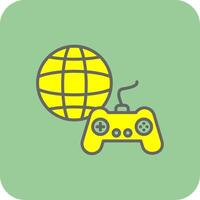 gaming gevulde geel icoon vector