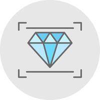 diamant lijn gevulde licht icoon vector