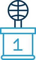 basketbal lijn blauw twee kleur icoon vector