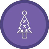Kerstmis boom lijn multi cirkel icoon vector